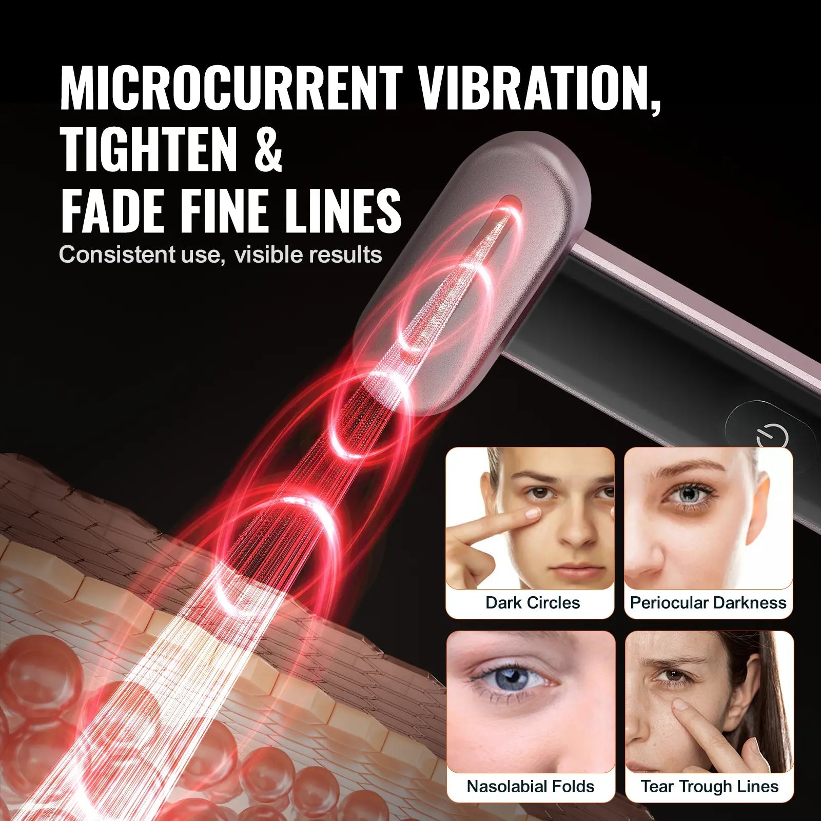 VEVOR Portable Red Light Therapy Wand for Face and Neck