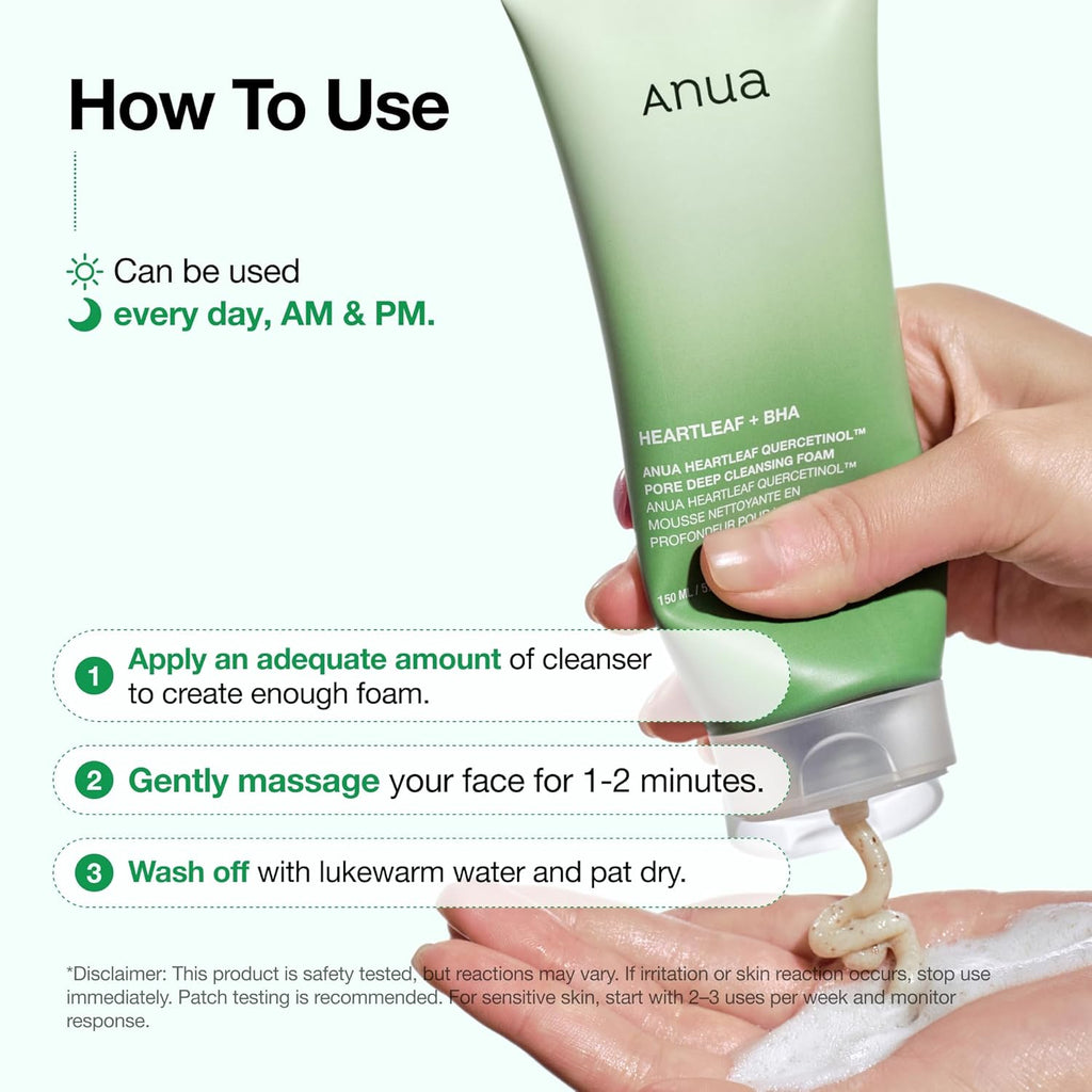Heartleaf Quercetinol Pore Deep Cleansing Hydration Foam, Face Wash 